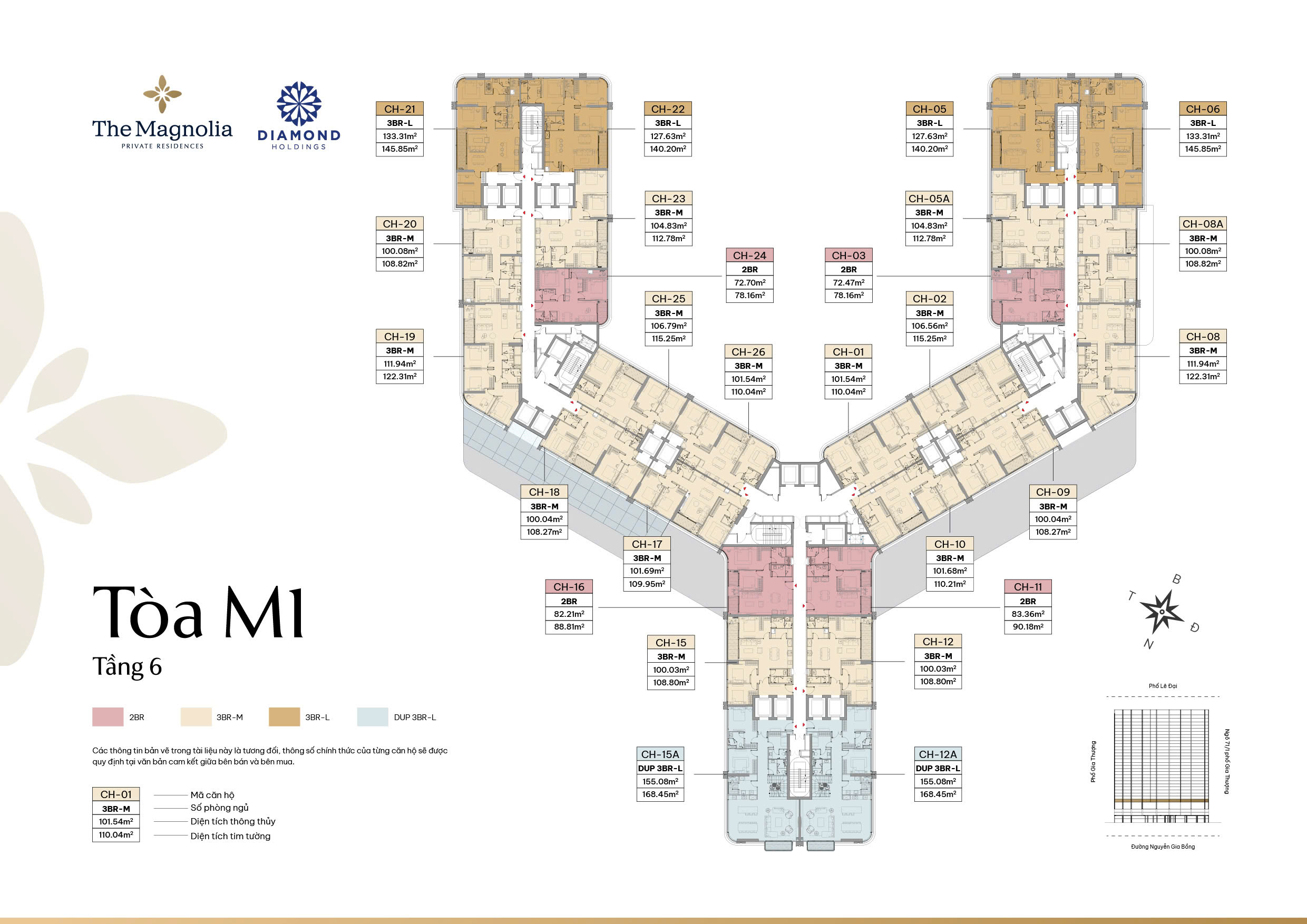 Mặt bằng tầng 6 The Magnolia