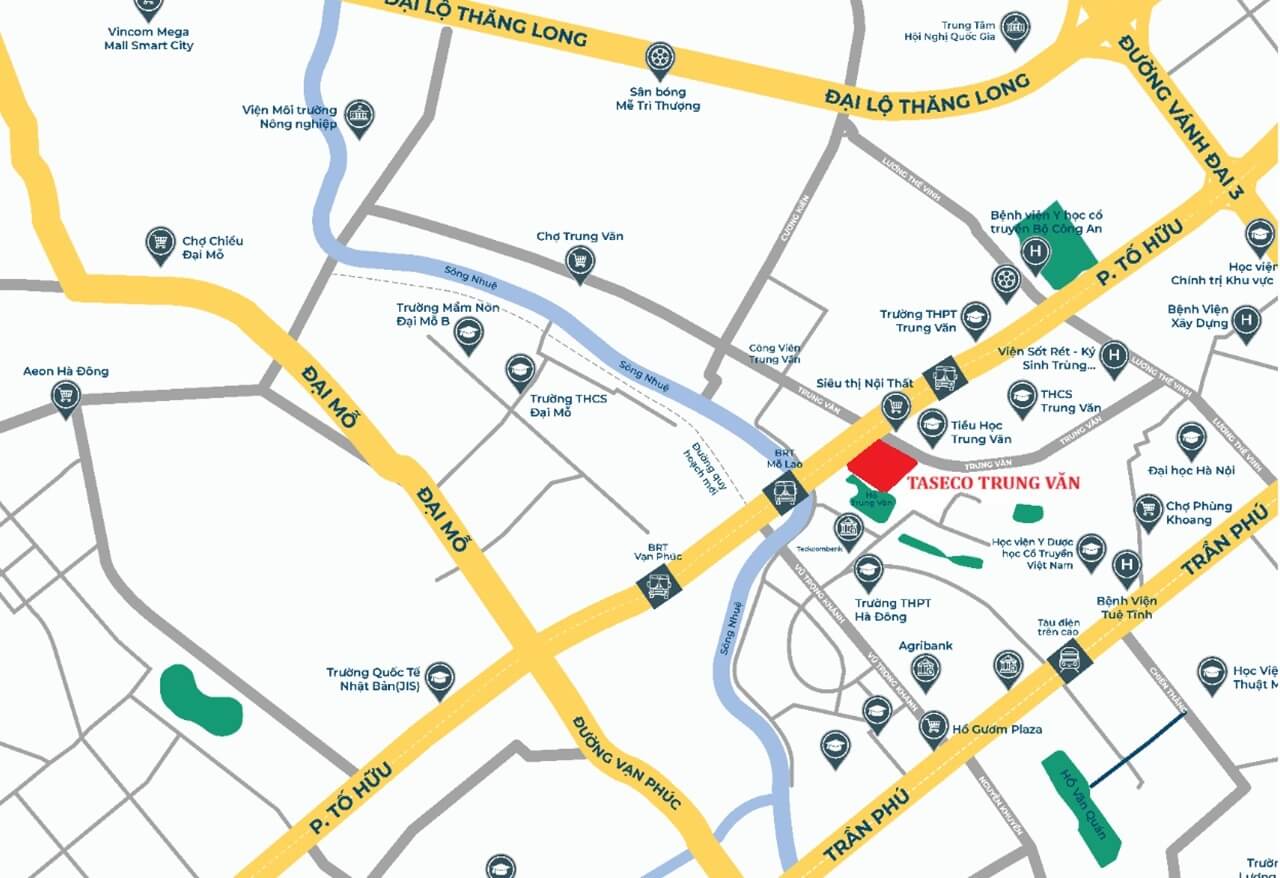 Vị trí Dự án Taseco Trung Văn